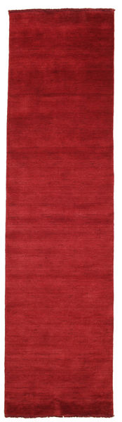  Handloom Fringes - Dunkelrot Teppich 80X300 Moderner Läufer Rot (Wolle, Indien)