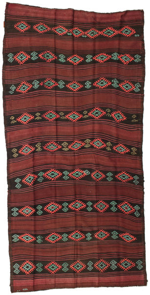 145X270 Kelim Vintage Türkei Teppich Teppich Orientalischer Braun/Rot (Wolle, Türkei)