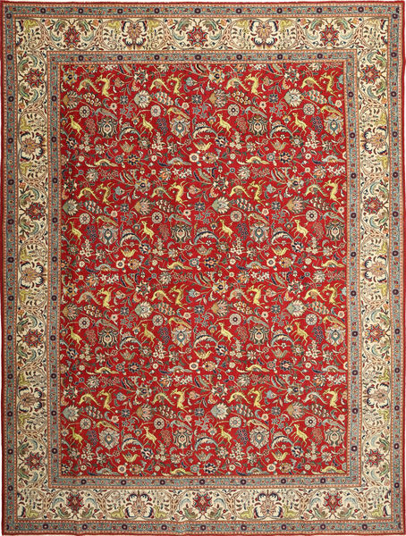 Täbriz Patina Teppich 290X390 Echter Orientalischer Handgeknüpfter Rost/Rot/Braun Großer (Wolle, Persien/Iran)
