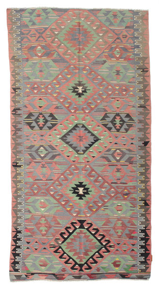  Orientalischer Kelim Vintage Türkei Teppich Teppich 146X284 Läufer Orange/Grau (Wolle, Türkei)