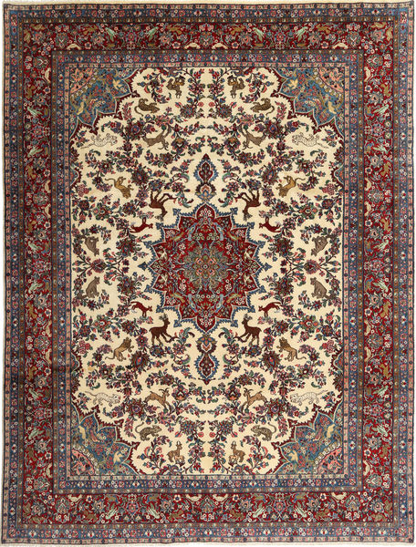  262X348 Hamadan Shahrbaf Figurativ Teppich Handgeknüpfter Teppich Rot/Dunkelrot Persien/Iran 