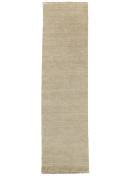 Teppichläufer 80X250 Moderner Einfarbig Handloom Fringes Teppich - Greige 