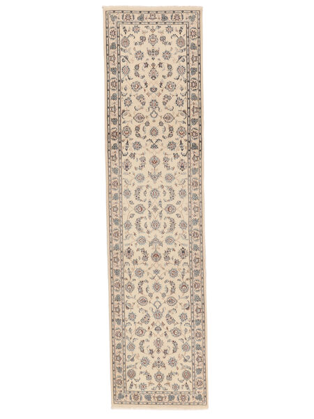  Nain 9La Sherkat Farsh Teppich 85X340 Echter Orientalischer Handgeknüpfter Läufer Beige/Dunkel Beige (Wolle/Seide, Persien/Iran)