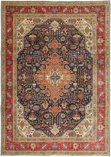  Täbriz Patina Teppich 245X348 Echter Orientalischer Handgeknüpfter Hellbraun/Dunkelbraun (Wolle, Persien/Iran)