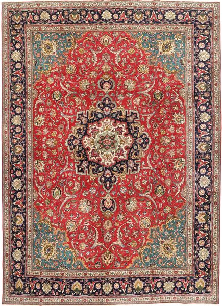  Täbriz Patina Teppich 290X397 Echter Orientalischer Handgeknüpfter Rost/Rot/Dunkelrot Großer (Wolle, Persien/Iran)