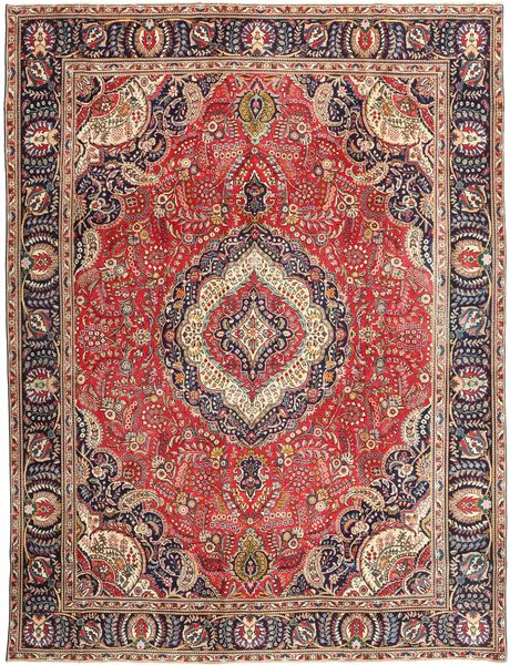 Täbriz Patina Teppich 288X375 Echter Orientalischer Handgeknüpfter Dunkelrot/Rost/Rot Großer (Wolle, Persien/Iran)