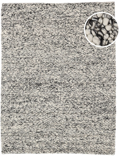 Bubbles 200X300 Grau/Weiß Einfarbig Wollteppich Teppich 