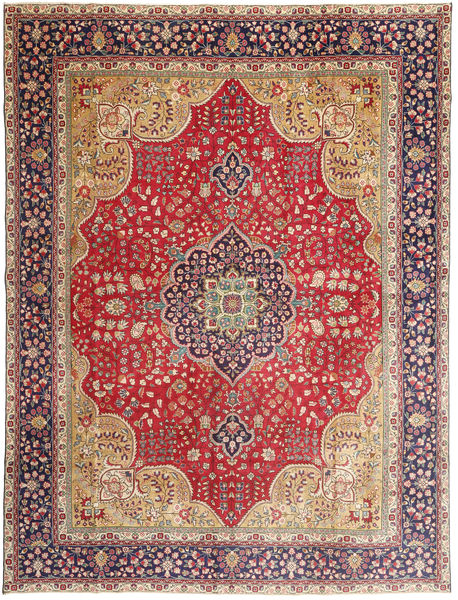  Täbriz Patina Teppich 295X390 Echter Orientalischer Handgeknüpfter Rost/Rot/Dunkelrot Großer (Wolle, Persien/Iran)