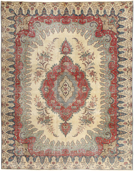  Täbriz Patina Teppich 272X352 Echter Orientalischer Handgeknüpfter Hellgrau/Braun Großer (Wolle, Persien/Iran)