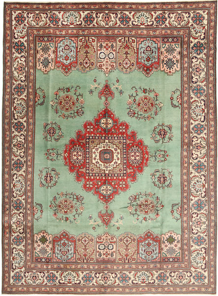 Echter Teppich Täbriz Teppich 298X410 Grün/Braun Großer (Wolle, Persien/Iran)