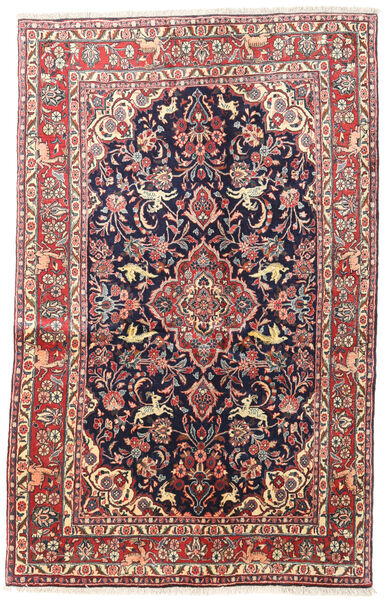 130X208 Hamadan Shahrbaf Teppich Teppich Echter Orientalischer Handgeknüpfter Rot/Dunkelrosa (Wolle, Persien/Iran)