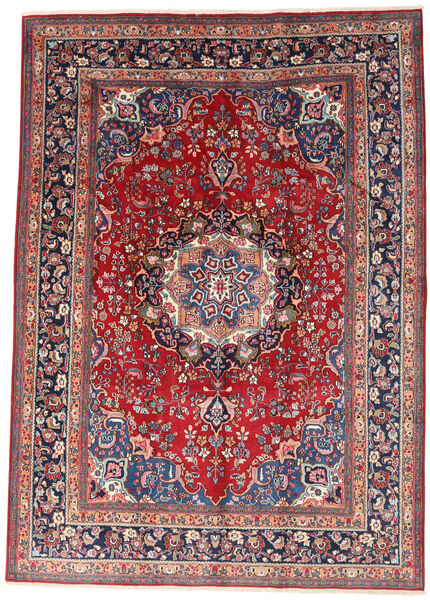  Maschad Teppich 242X340 Echter Orientalischer Handgeknüpfter Dunkelrot/Beige (Wolle, Persien/Iran)