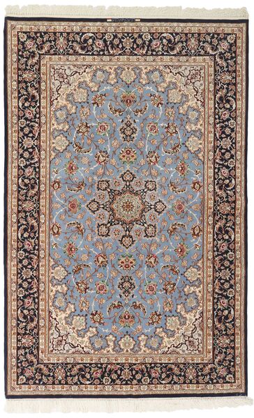 156X239 Isfahan Seidenkette Teppich Teppich Braun/Orange Persien/Iran 
