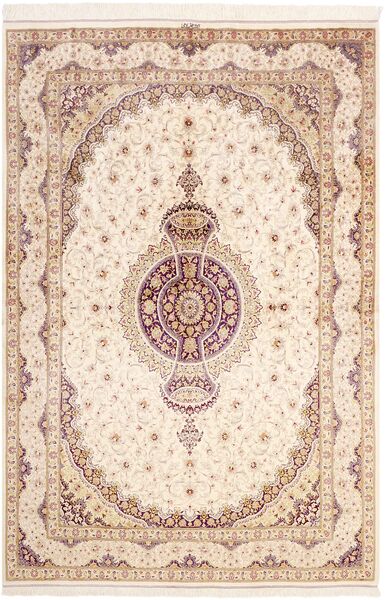  Ghom Seide Teppich 161X237 Echter Orientalischer Handgeknüpfter Beige/Hellrosa (Seide, Persien/Iran)