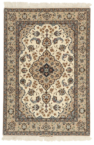  112X166 Isfahan Seidenkette Teppich Teppich Beige/Orange Persien/Iran 
