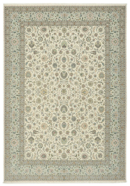  Täbriz 50 Raj Mit Seide Teppich 250X354 Echter Orientalischer Handgeknüpfter Hellbraun/Olivgrün Großer (Wolle/Seide, Persien/Iran)