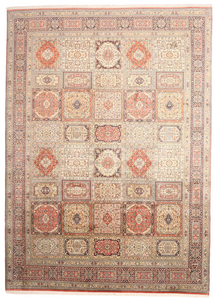  218X333 Kaschmir Reine Seide Teppich Teppich Beige/Orange Indien 