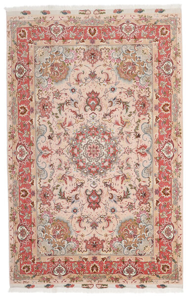  Orientalischer Täbriz 60 Raj Seidenkette Teppich Teppich 153X240 Beige/Rot ( Persien/Iran)