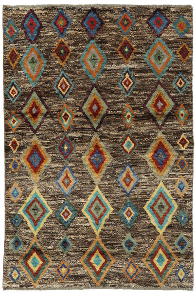  Moroccan Berber - Afghanistan Teppich 117X174 Echter Moderner Handgeknüpfter Schwartz/Dunkelbraun (Wolle, Afghanistan)