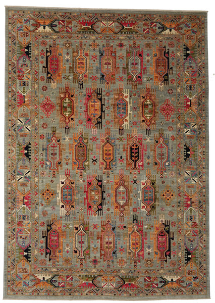  Shabargan Tribal Teppich 251X360 Echter Orientalischer Handgeknüpfter Dunkelbraun/Dunkelgrün Großer (Wolle, Afghanistan)