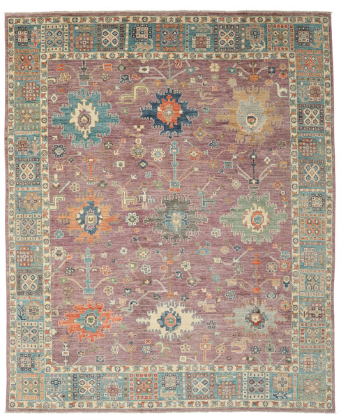 241X302 Usak Design Teppich Teppich Echter Orientalischer Handgeknüpfter Braun/Dunkelrot (Wolle, Afghanistan)