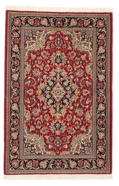  Orientalischer Ghom Kork/Seide Teppich Teppich 101X151 Dunkelrot/Braun ( Persien/Iran)