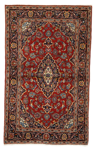  Keshan Teppich 107X180 Echter Orientalischer Handgeknüpfter Schwartz/Dunkelbraun (Wolle, Persien/Iran)