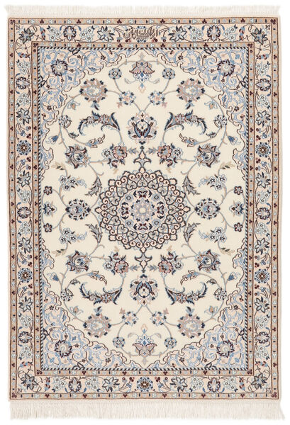  Nain 9La Teppich 110X157 Echter Orientalischer Handgeknüpfter Dunkelbraun/Gelb (Wolle/Seide, Persien/Iran)