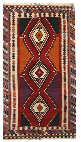 Kelim Vintage Teppich Teppich 145X264 Dunkelrot/Schwarz (Wolle, Persien/Iran)