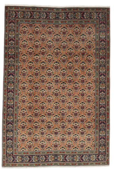 Echter Teppich Täbriz 40 Raj Teppich 198X290 Braun/Schwarz ( Persien/Iran)