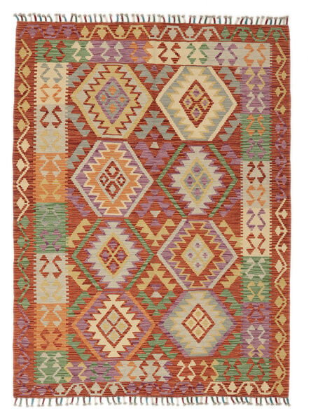  Kelim Afghan Old Style Teppich 127X171 Echter Orientalischer Handgewebter Dunkelbraun/Weiß/Creme (Wolle, Afghanistan)