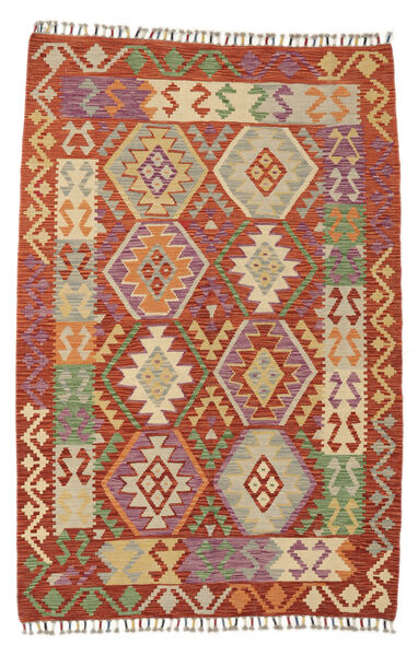  Kelim Afghan Old Style Teppich 124X185 Echter Orientalischer Handgewebter Rot/Weiß/Creme (Wolle, Afghanistan)