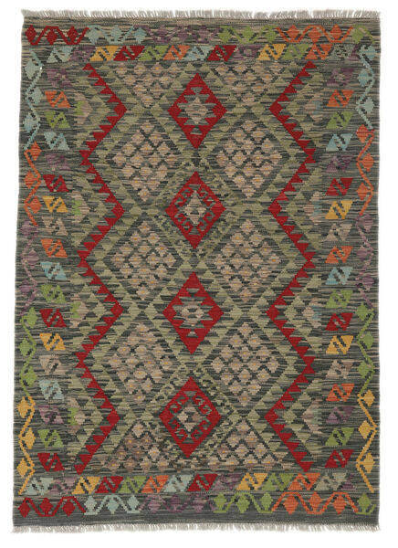  Kelim Afghan Old Style Teppich 120X171 Echter Orientalischer Handgewebter Schwartz/Dunkelbraun (Wolle, Afghanistan)