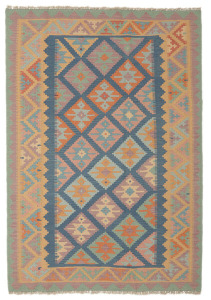 Kelim Fars Teppich 177X254 Echter Orientalischer Handgewebter Braun/Dunkelgrün (Wolle, Persien/Iran)