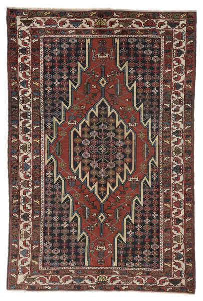  Persischer Antik Mazlagan Ca. 1930 Teppich 135X202 Schwarz/Dunkelrot (Wolle, Persien/Iran)