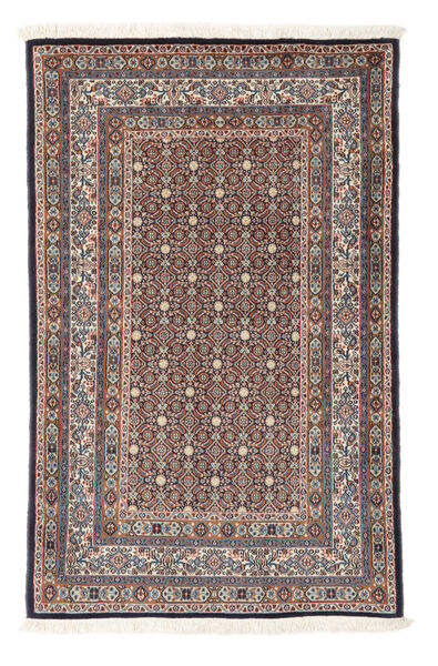  Moud Teppich 96X150 Echter Orientalischer Handgeknüpfter Schwartz/Dunkelbraun ( Persien/Iran)