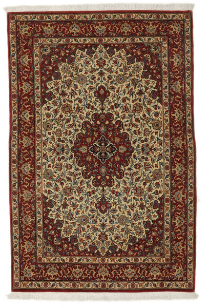 Ghom Kork/Seide Teppich Teppich 108X165 Schwarz/Braun ( Persien/Iran)