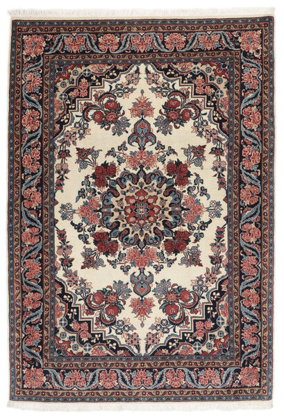  Bidjar Teppich 112X164 Echter Orientalischer Handgeknüpfter Schwartz/Dunkel Beige (Wolle, Persien/Iran)