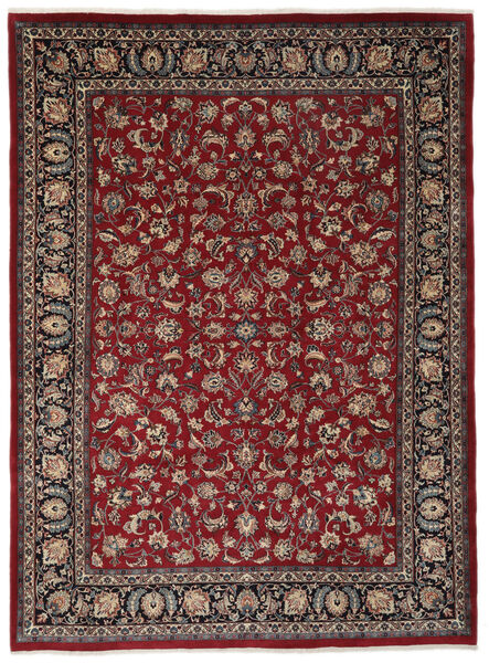 Echter Teppich Sarough Teppich 254X345 Schwarz/Dunkelrot Großer (Wolle, Persien/Iran)