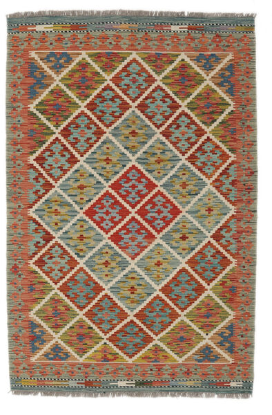  Kelim Afghan Old Style Teppich 123X185 Echter Orientalischer Handgewebter Dunkelbraun/Beige (Wolle, Afghanistan)