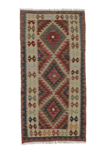  Kelim Afghan Old Style Teppich 90X183 Echter Orientalischer Handgewebter Weiß/Creme/Dunkelbraun (Wolle, Afghanistan)