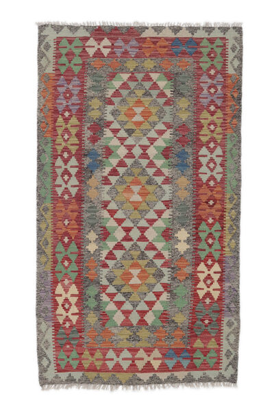  Kelim Afghan Old Style Teppich 100X186 Echter Orientalischer Handgewebter Dunkelbraun/Weiß/Creme (Wolle, Afghanistan)