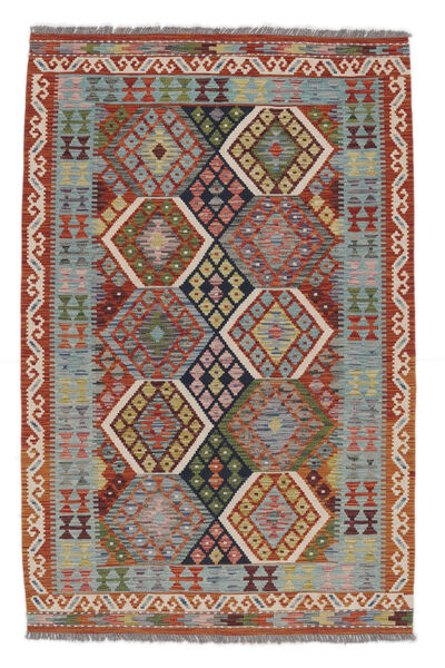  Kelim Afghan Old Style Teppich 123X188 Echter Orientalischer Handgewebter Dunkelbraun/Weiß/Creme (Wolle, Afghanistan)