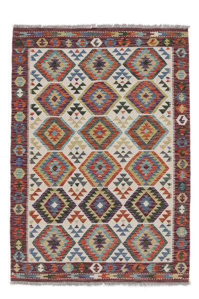  Kelim Afghan Old Style Teppich 127X177 Echter Orientalischer Handgewebter Schwartz/Weiß/Creme (Wolle, Afghanistan)