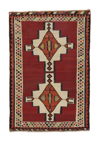 145X216 Kelim Vintage Teppich Teppich Orientalischer Dunkelrot/Schwarz (Wolle, Persien/Iran)