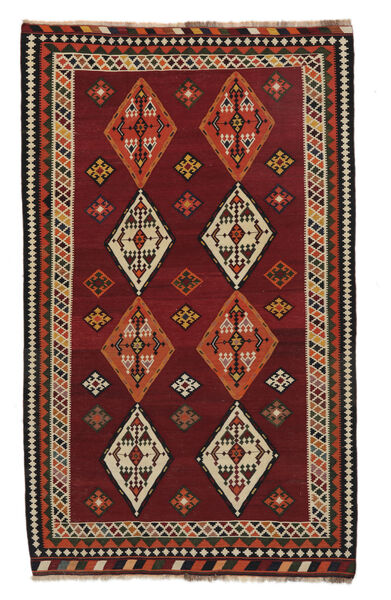  Persischer Kelim Vintage Teppich Teppich 157X263 Schwarz/Dunkelrot (Wolle, Persien/Iran)