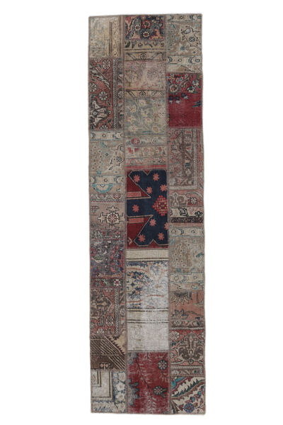  Persischer Patchwork - Persien/Iran Teppich 71X249 Läufer Braun/Schwarz (Wolle, Persien/Iran)