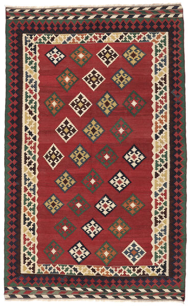  156X248 Kelim Vintage Teppich Handgewebter Teppich Dunkelrot/Schwarz Persien/Iran 