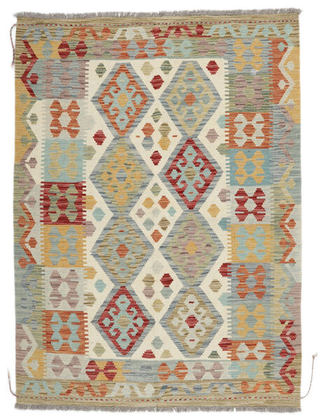  Kelim Afghan Old Style Teppich 130X176 Echter Orientalischer Handgewebter Dunkelbraun/Dunkelgrün (Wolle, Afghanistan)