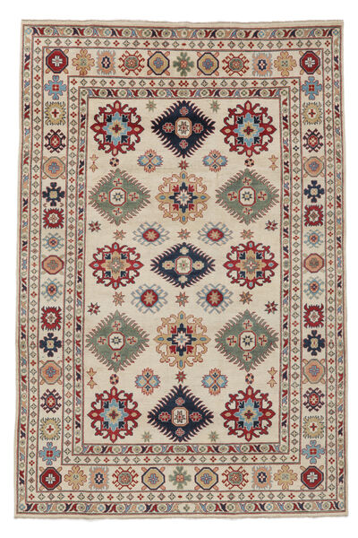 202X302 Kazak Fine Teppich Teppich Orientalischer Braun/Gelb (Wolle, Afghanistan)